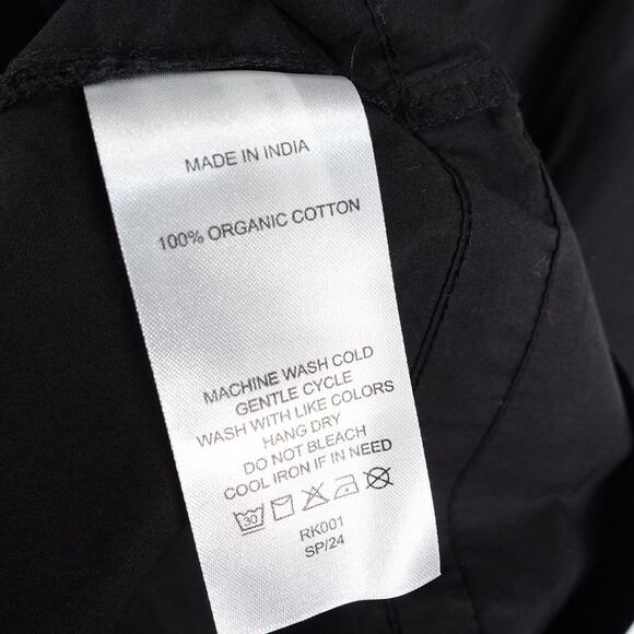 New Quince Womens Black Organic Cotton Tiered Maxi Dress Sz Small Boho 3761-5 - Picture 8 of 11